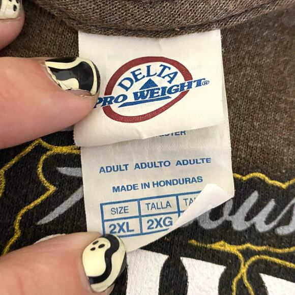 00s DELTA PRO WEIGHT Vintage Brown Gold Silver Pawn Shop T-Shirt - Picture 5 of 7
